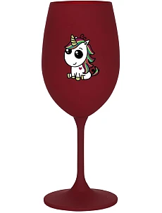 DUHOVÝ JEDNOROŽEC - bordovy pohár na víno 350 ml