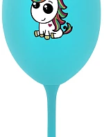 DUHOVÝ JEDNOROŽEC - tyrkysový pohár na víno 350 ml