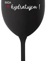 SOM HYDRA. RADA HYDRATUJEM! - čierny pohár na víno 350 ml