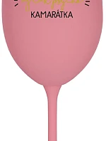 NAJLEPŠIA AJ TAK PSYCHO KAMARÁTKA - ružový pohár na víno 350 ml