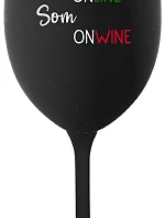 NIE SOM ONLINE SOM ONWINE - čierny pohár na víno 350 ml