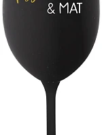 PSYCHO PAT&MAT - čierny pohár na víno 350 ml