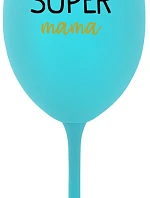 SUPER MÁMA - tyrkysový pohár na víno 350 ml