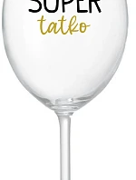 SUPER TÁTA - priehľadný pohár na víno 350 ml