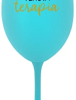 TEKUTÁ TERAPIA - tyrkysový pohár na víno 350 ml