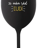 UŽ MA NEBAVÍ PREDSTIERAŤ, ŽE MÁM RÁD ĽUDÍ - čierny pohár na víno 350 ml