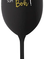 VÍNO JE NÁPOJ BOHOV. SOM BOH! - čierny pohár na víno 350 ml