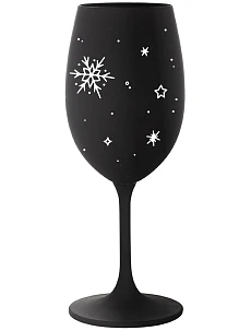 ZIMĚNKA - čierny pohár na víno 350 ml