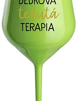 DEDKOVA TEKUTÁ TERAPIA - zelený nerozbitný pohár na víno 470 ml