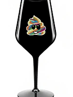 DUHOVÉ VESELÉ EE - čierny nerozbitný pohár na víno 470 ml