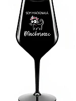 SOM MAČKONALÁ. MAČKOROŽEC - čierny nerozbitný pohár na víno 470 ml