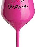MOJA TERAPIA - růžový nerozbitný pohár na víno 470 ml