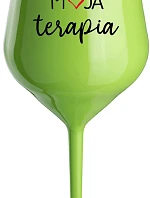 MOJA TERAPIA - zelený nerozbitný pohár na víno 470 ml