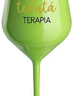 TATINKOVA TEKUTÁ TERAPIA - zelený nerozbitný pohár na víno 470 ml