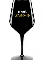 TEKUTÁ TERAPIA - čierny nerozbitný pohár na víno 470 ml