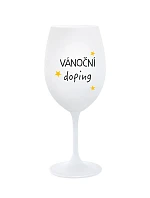 VÁNOČNÍ DOPING - bílá sklenice na víno 350 ml