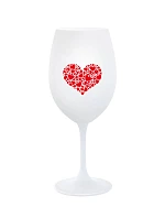SRDCE - bílá sklenice na víno 350 ml
