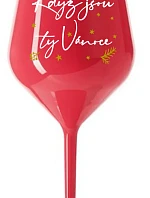KDYŽ JSOU TY VÁNOCE - červená nerozbitná sklenice na víno 470 ml