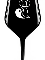 69 - černá nerozbitná sklenice na víno 470 ml