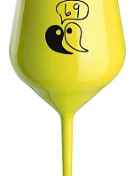 69 - žlutá nerozbitná sklenice na víno 470 ml