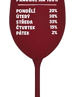 PRACUJI NA 100% - bordó sklenice na víno 350 ml