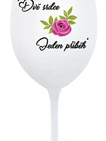 DVĚ SRDCE, JEDEN PŘÍBĚH - bílá sklenice na víno 350 ml