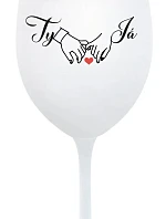 TY A JÁ (svatba) - bílá sklenice na víno 350 ml