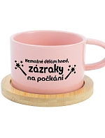 NEMOŽNÉ DĚLÁM HNED, ZÁZRAKY NA POČKÁNÍ - růžový hrníček makronka 200 ml