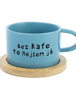 BEZ KAFE TO NEJSEM JÁ - modrý hrníček makronka 200 ml