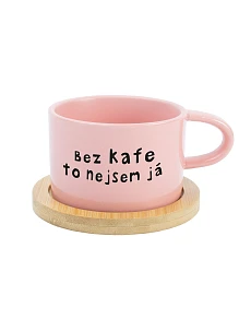 BEZ KAFE TO NEJSEM JÁ - růžová hrníček makronka 200 ml