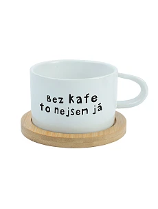 BEZ KAFE TO NEJSEM JÁ - bílý hrníček makronka 200 ml