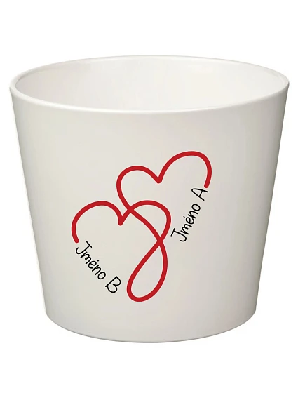 Bílý keramický květináč pro zamilované - velký 