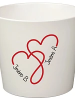 Bílý keramický květináč pro zamilované - velký