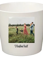 Bílý keramický květináč s fotografií - malý