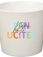 Bílý keramický květináč pro paní učitelku/pana učitele - malý