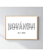 Personalizovaný magický fotoobraz v ráme - štvorec 30x40 - mená novomanželov