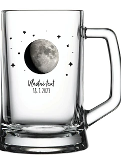 Personalizovaný pohár na pivo s fázou mesiaca