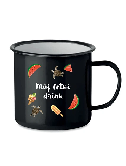Personalizovaný retro plechový pohár s letnou zmesou Personalizovaný retro plechový pohár s letnou zmesou