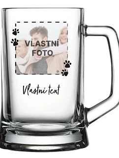 Personalizovaný pohár na pivo s fotografiou domáceho maznáčika a textom