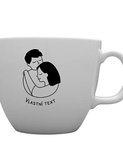 Personalizovaný MEGA XXL keramický hrnek 1 000 ml - pár v objetí