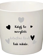 Biely keramický kvetináč – ak to nezvládne on… tak už nikto – malý