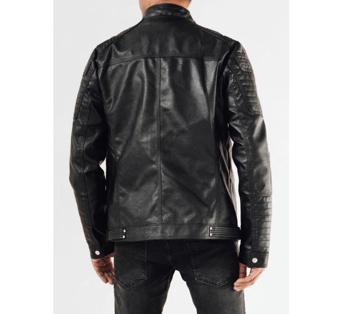 Pánská kožená bunda černá Dstreet TX4684