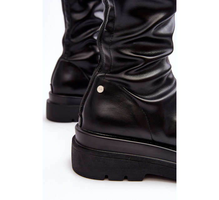 Dámske topánky na platforme so zipsom GOE Black