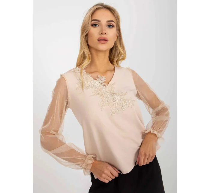 Dámska blúzka LK BZ 506666 1.66P Beige - FPrise Dámska blúzka LK BZ 506666 1.66P Beige - FPrise