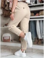 Dámske chinos nohavice s opaskom RELCIX lUY2585 béžová - FashionStreet