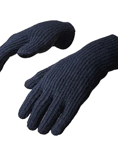 Pletené rukavice na telefón s výrezom na prst - čierne