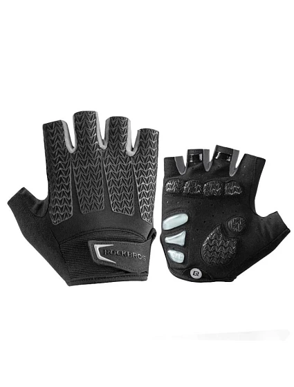 Cyklistické rukavice Rockbros S169BGR L s gélovými vankúšikmi - sivé