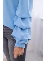 Španělská halenka s ozdobnými rukávy modrý Španělská halenka s ozdobnými rukávy modrý