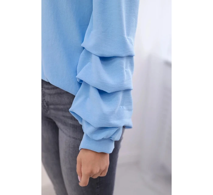 Španělská halenka s ozdobnými rukávy modrý Španělská halenka s ozdobnými rukávy modrý