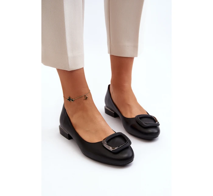 Baleriny Z Klamrą Sergio Leone BL203 Czarne